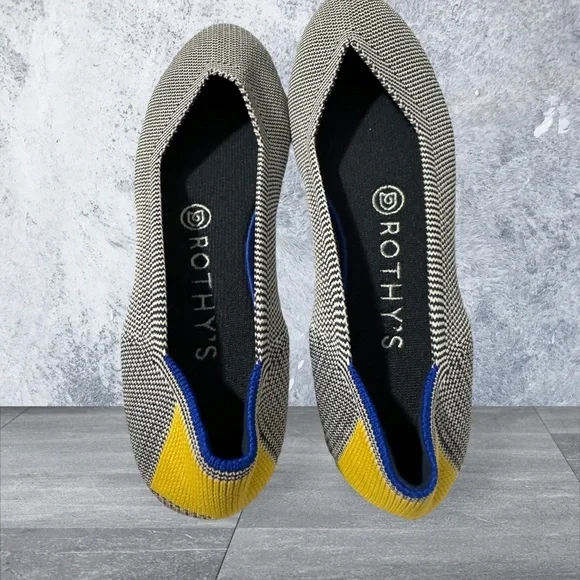 Rothy’s Retired Shale Ribbon Stripe Round Toe NWOB - Picture 2 of 6